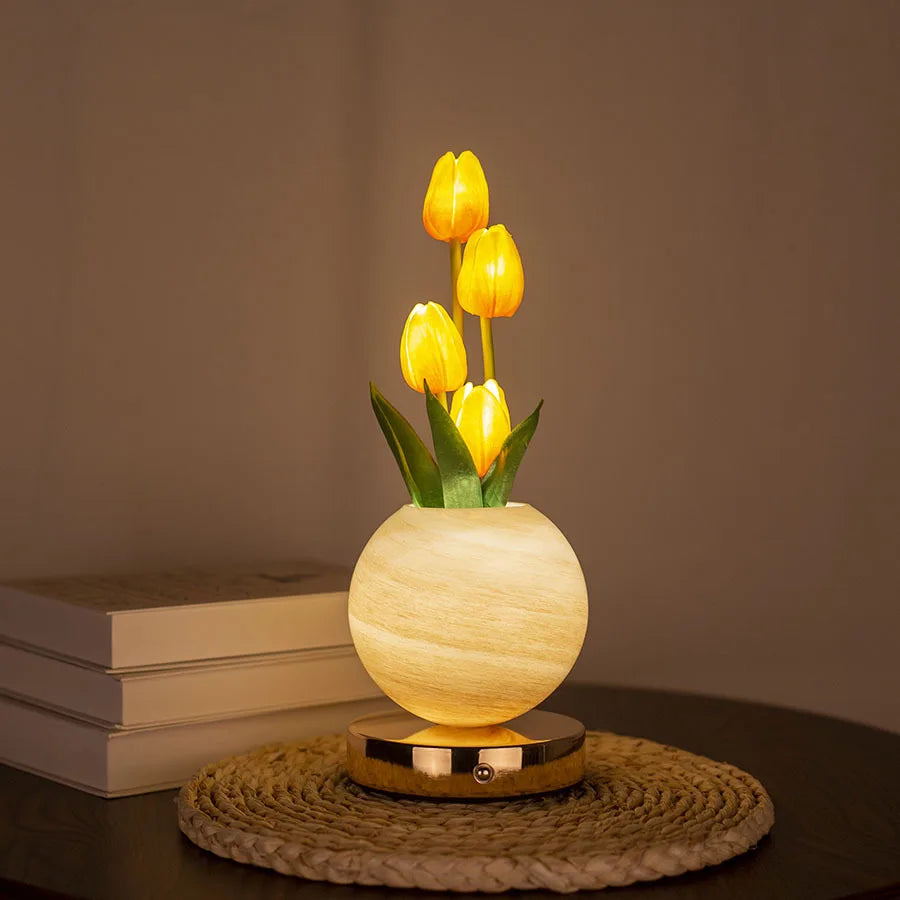 Tulp Planeet Lamp geel - LED sfeerverlichting